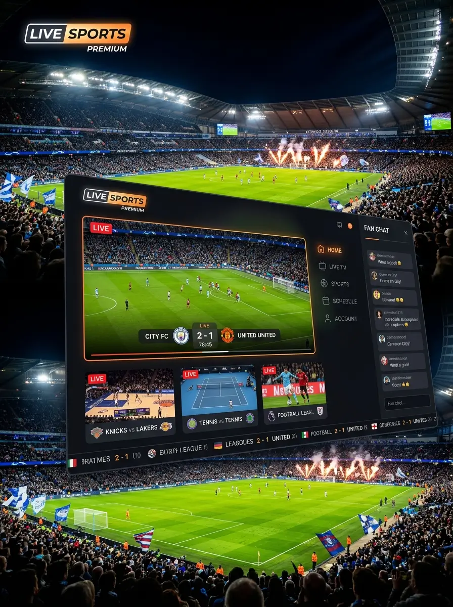 IPTV service interface optimized for modern home entertainment systems