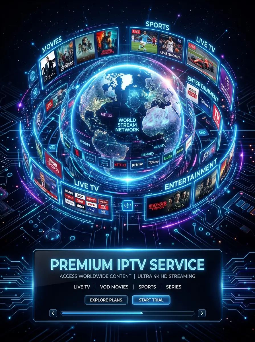 IPTV service app running on Android TV streaming platform