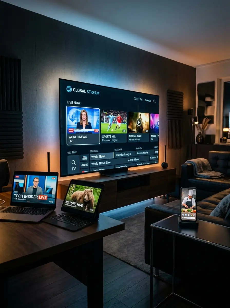 IPTV service application with live channels and on-demand entertainment